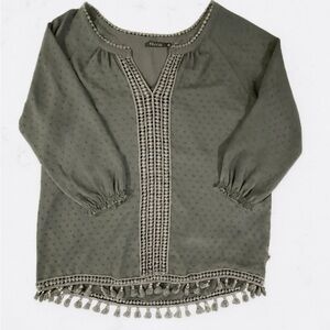 🌿 NIC+ZOE Boho Tassel Blouse